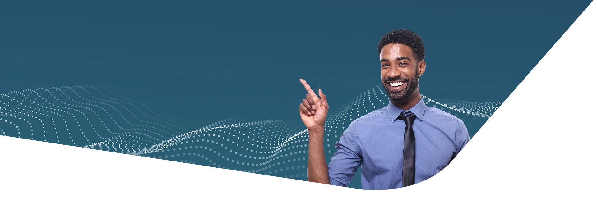 Background with man pointing