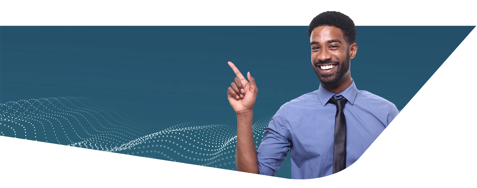 Background with man pointing
